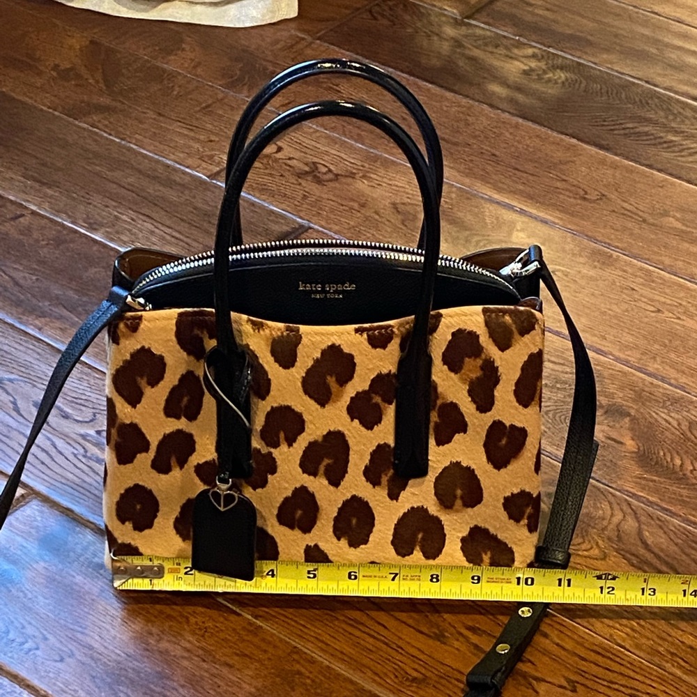 Kate Spade Leopard Margaux Half cAlf medium satchel